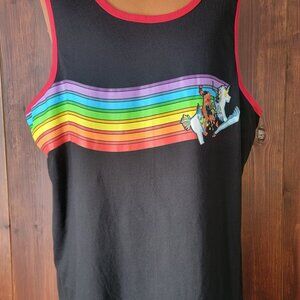 Marvel 3XL Deadpool Pride Rainbow Unicorn Men Black Tank Sleeveless Graphic Tee